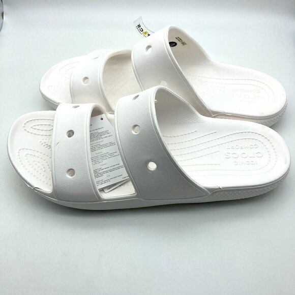 NWT Crocs Classic Unisex White Sandals Size 13/310 - Picture 2 of 9
